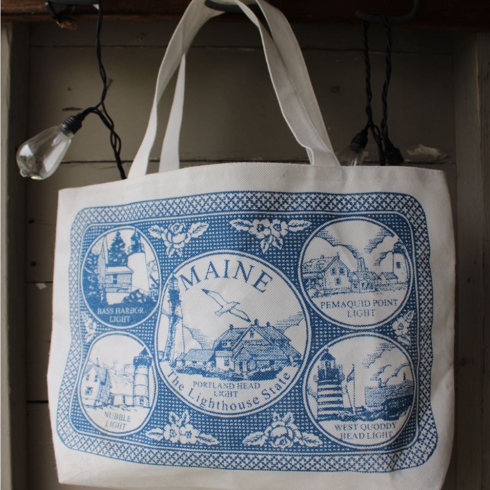 Maine Lighthouse State Tote Bag